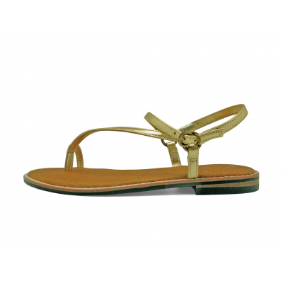 Women Sandals Flat SC-12 Gold Nappa
